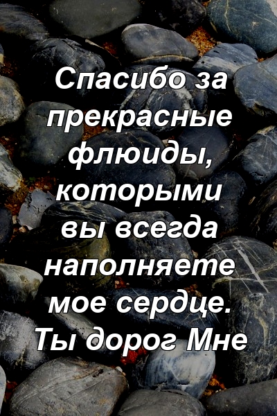 Спасибо за прекрасные флюиды, которыми вы всегда наполняете мое сердце. Ты дорог Мне