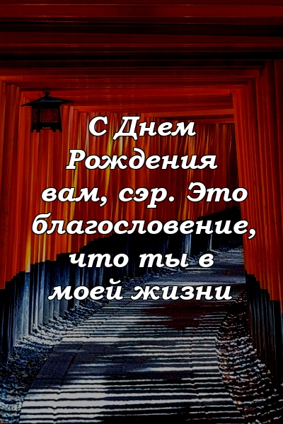 С Днем Рождения вам, сэр. Это благословение, что ты в моей жизни