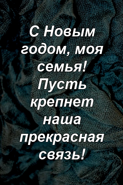 С Новым годом, моя семья! Пусть крепнет наша прекрасная связь!