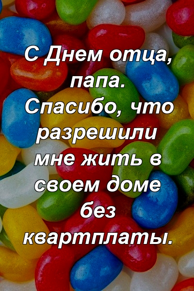 С Днем отца, папа. Спасибо, что разрешили мне жить в своем доме без квартплаты.