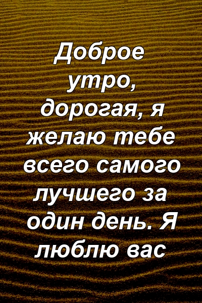 Доброе утро, дорогая, я желаю тебе всего самого лучшего за один день. Я люблю вас