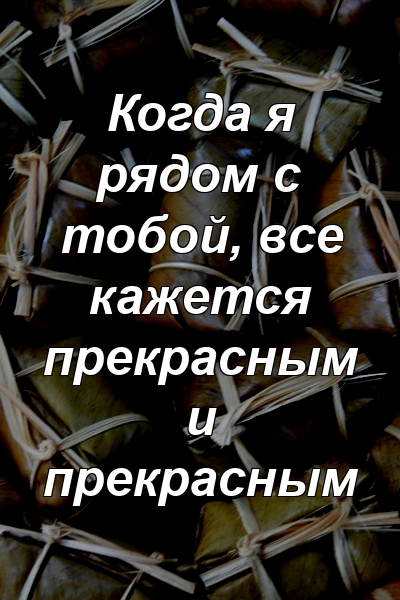 Когда я рядом с тобой, все кажется прекрасным и прекрасным