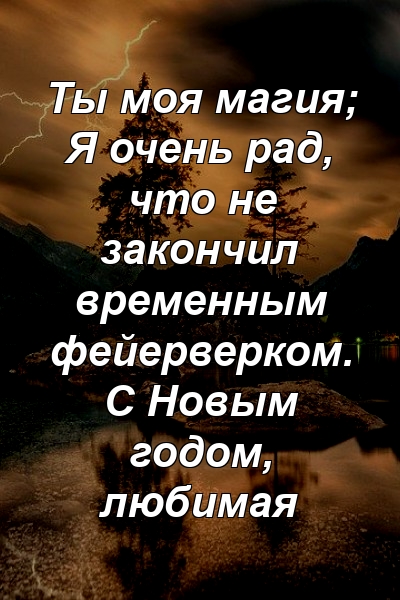 Ты моя магия; Я очень рад, что не закончил временным фейерверком. С Новым годом, любимая