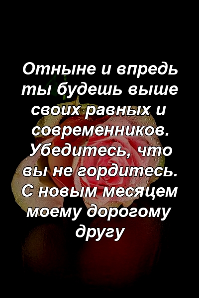 Отныне и впредь ты будешь выше своих равных и современников. Убедитесь, что вы не гордитесь. С новым месяцем моему дорогому другу