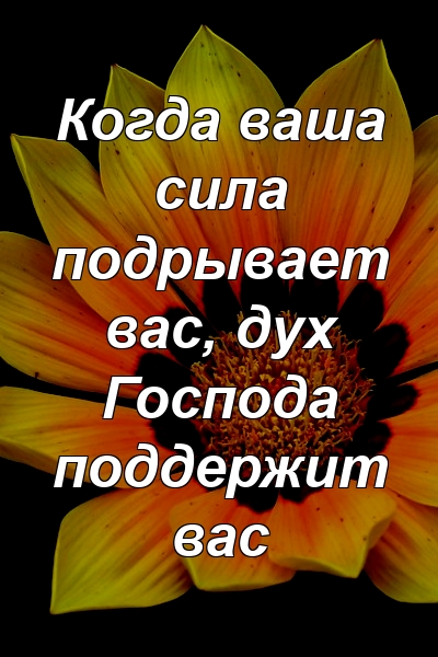 Когда ваша сила подрывает вас, дух Господа поддержит вас