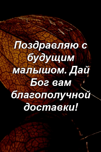 Поздравляю с будущим малышом. Дай Бог вам благополучной доставки!